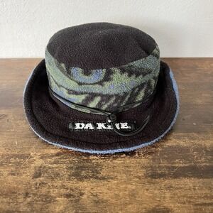 Dakine Reversible Bucket Hat Fisherman Cap Fleece Blue Green Black
